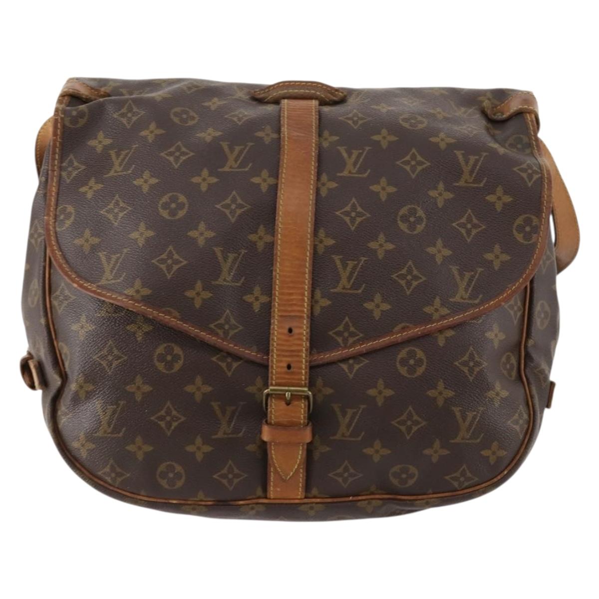 LOUIS VUITTON Monogram Saumur 35 Shoulder Bag M42254 LV Auth hk3565
