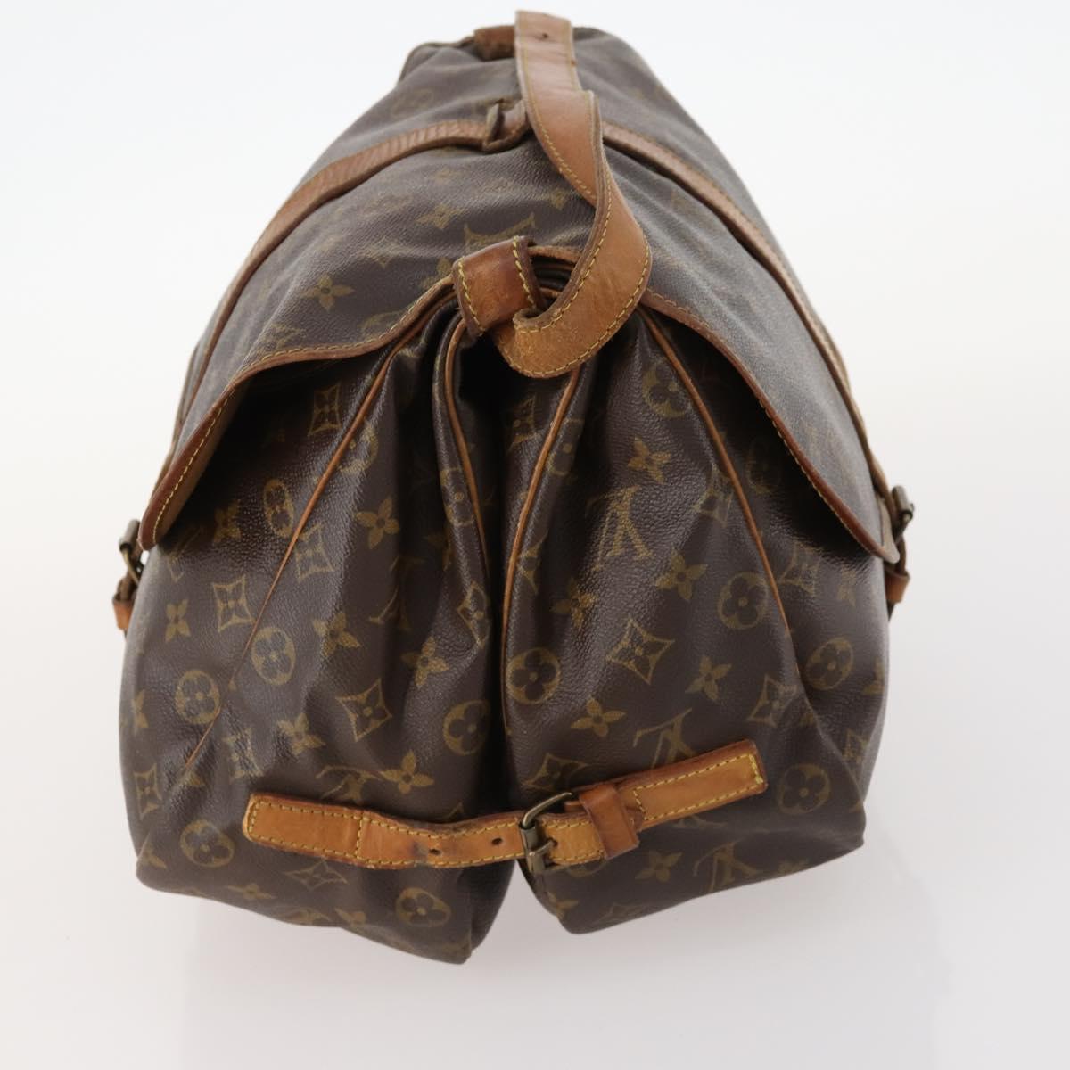 LOUIS VUITTON Monogram Saumur 35 Shoulder Bag M42254 LV Auth hk3565