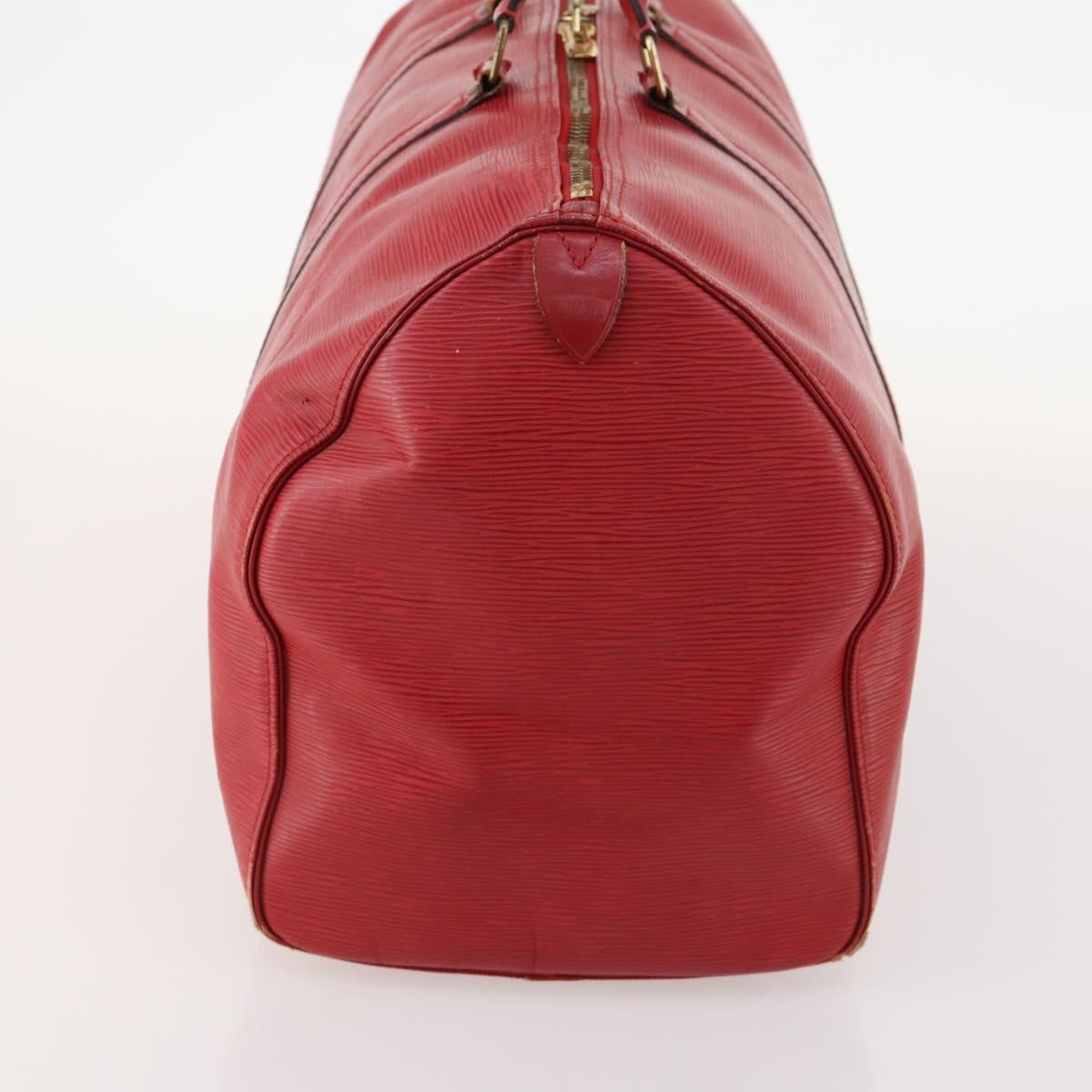 LOUIS VUITTON Epi Keepall 50 Boston Bag Red M42967 LV Auth hk3568