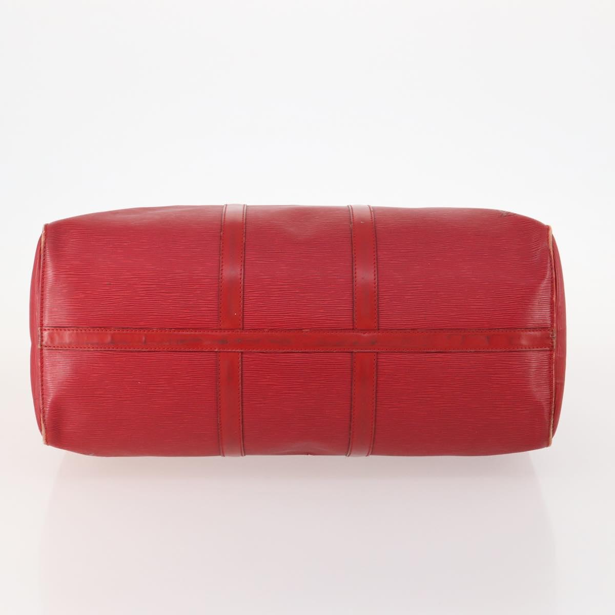 LOUIS VUITTON Epi Keepall 50 Boston Bag Red M42967 LV Auth hk3568