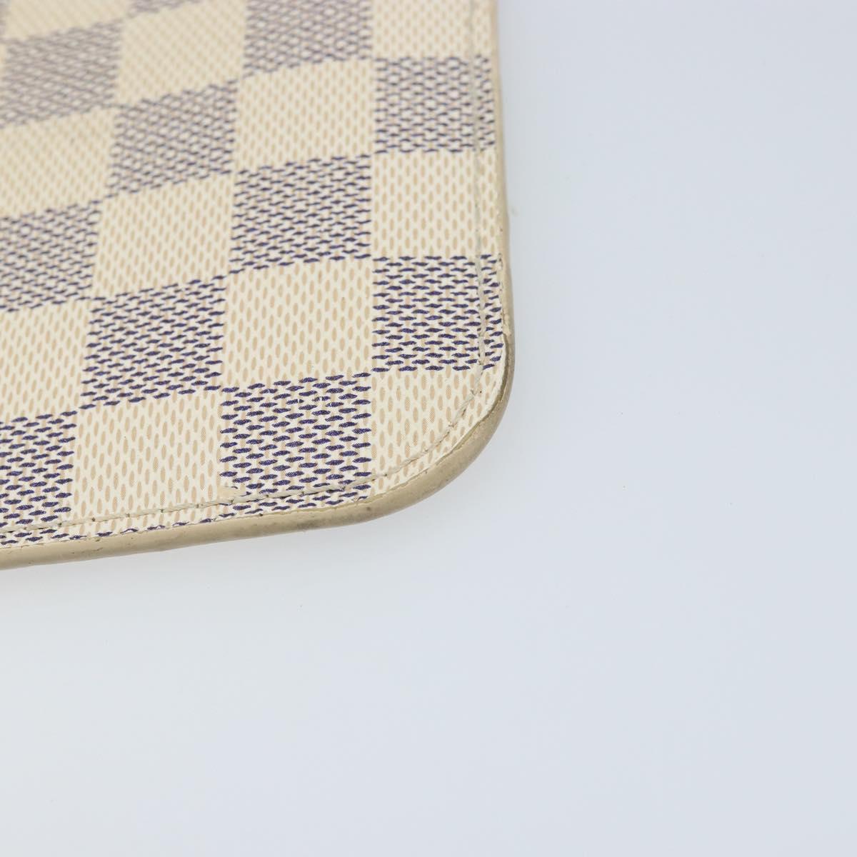 LOUIS VUITTON Damier Azur Neverfull MM Pouch LV Auth hk3571