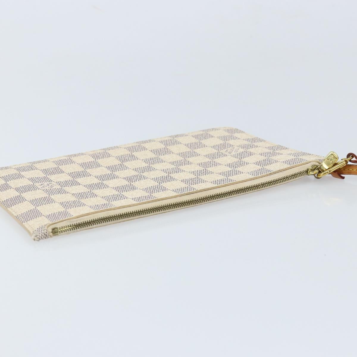 LOUIS VUITTON Damier Azur Neverfull MM Pouch LV Auth hk3571