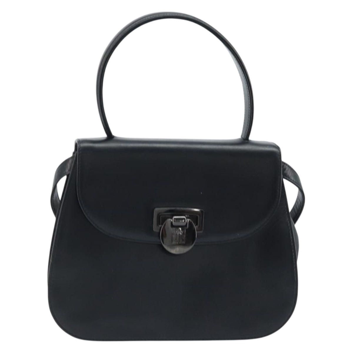 GIVENCHY Hand Bag Leather 2way Black Auth hk3584