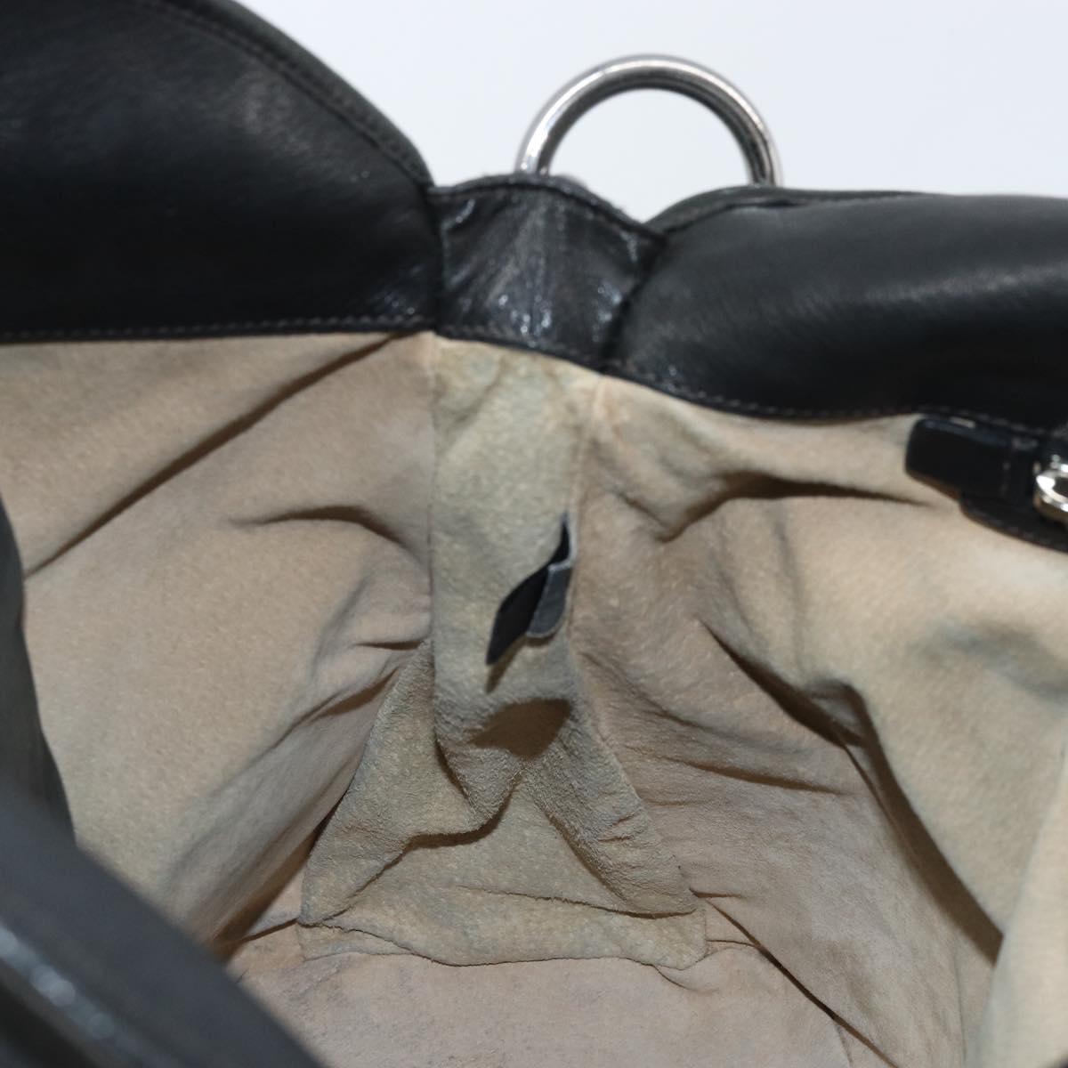 PRADA Camouflage Shoulder Bag Nylon Leather Khaki Black Silver Auth hk3599