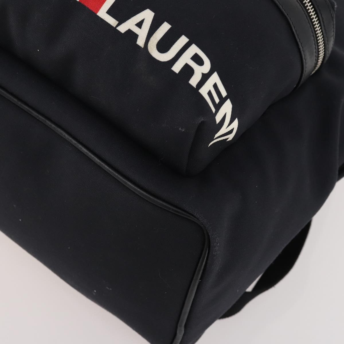 SAINT LAURENT Backpack Canvas Black Silver Auth hk3604