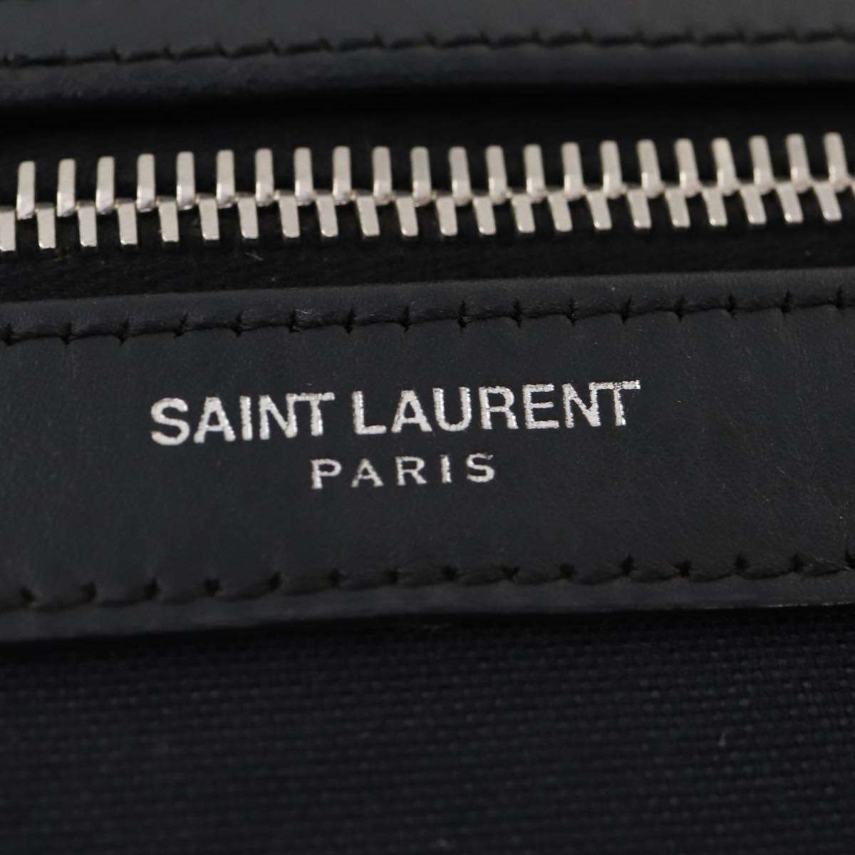 SAINT LAURENT Backpack Canvas Black Silver Auth hk3604