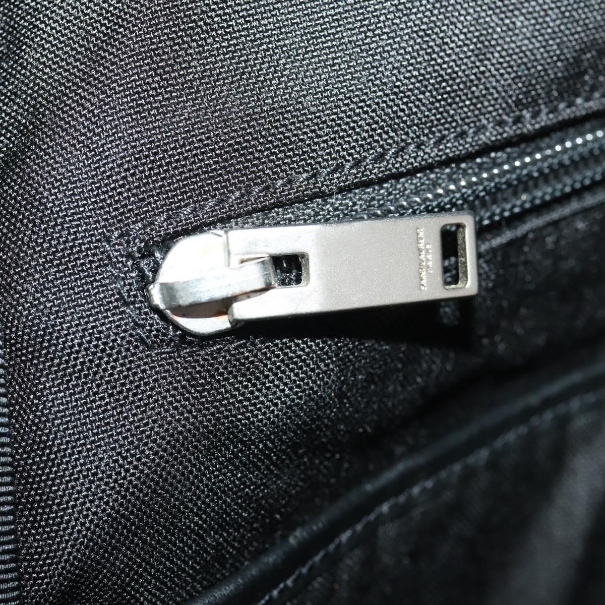 SAINT LAURENT Backpack Canvas Black Silver Auth hk3604