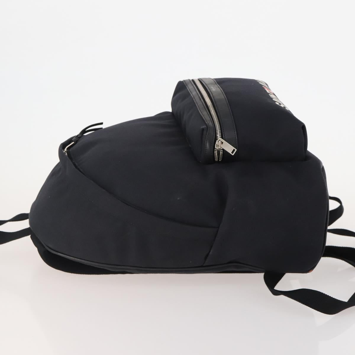 SAINT LAURENT Backpack Canvas Black Silver Auth hk3604