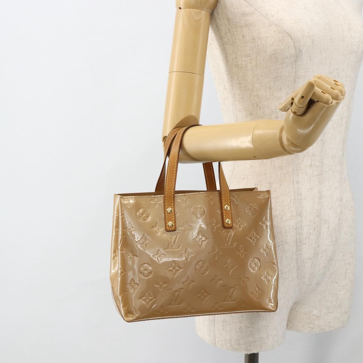LOUIS VUITTON Monogram Vernis Reade PM Hand Bag Noisette M91334 LV Auth hk3607