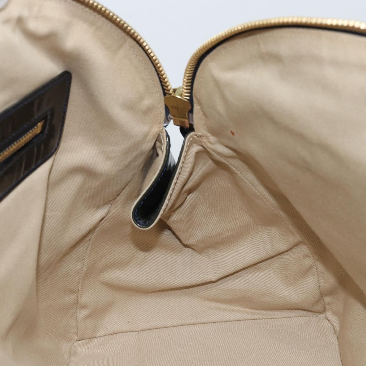 Chloe Hand Bag Patent leather Khaki Gold Auth hk3611