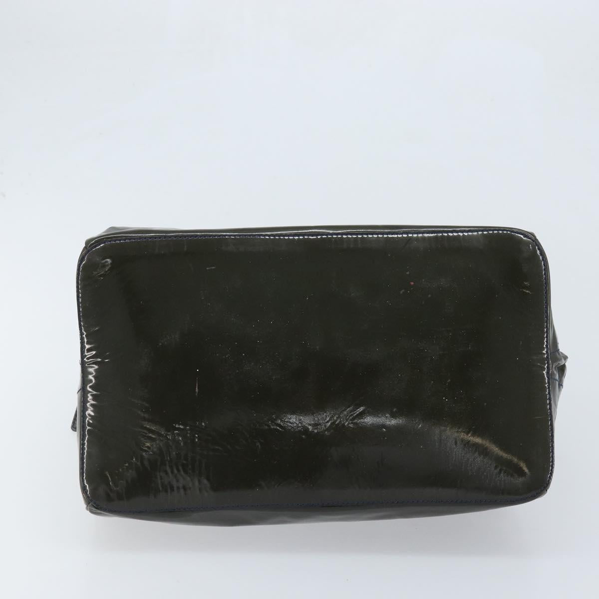 Chloe Hand Bag Patent leather Khaki Gold Auth hk3611