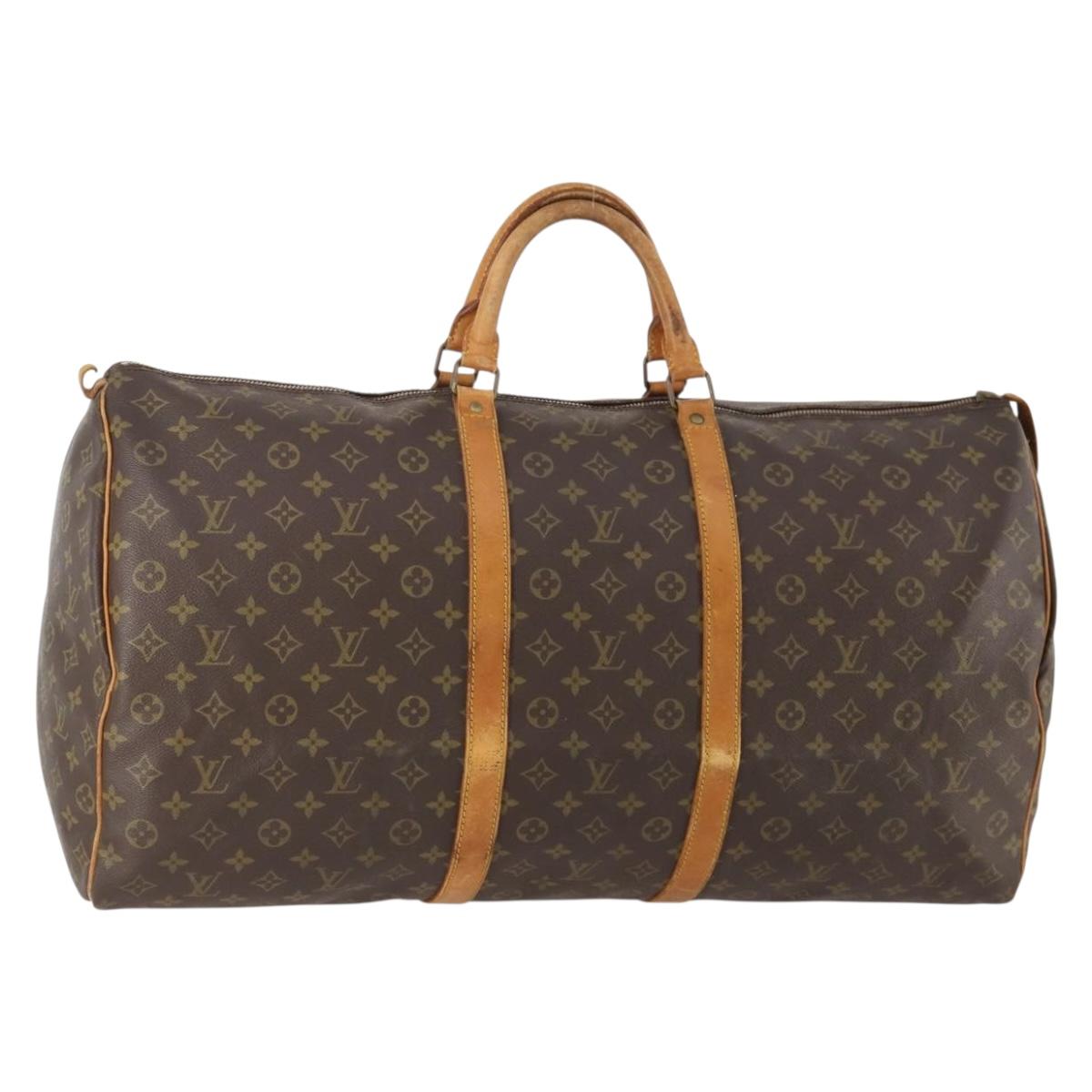 LOUIS VUITTON Monogram Keepall 60 Boston Bag M41422 LV Auth hk3650