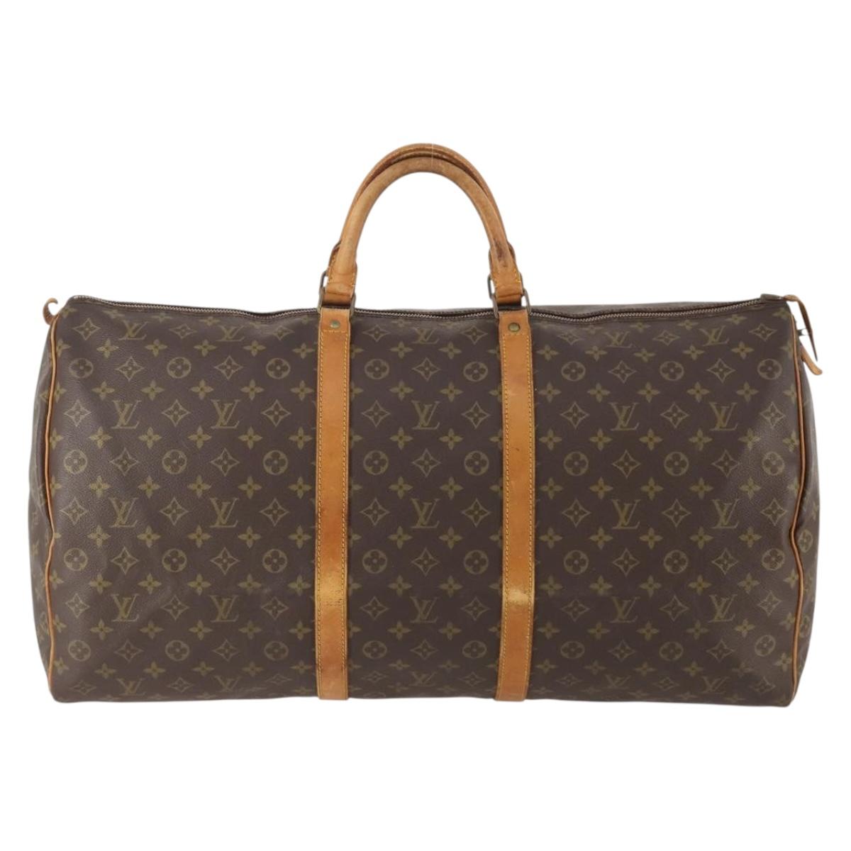 LOUIS VUITTON Monogram Keepall 60 Boston Bag M41422 LV Auth hk3650