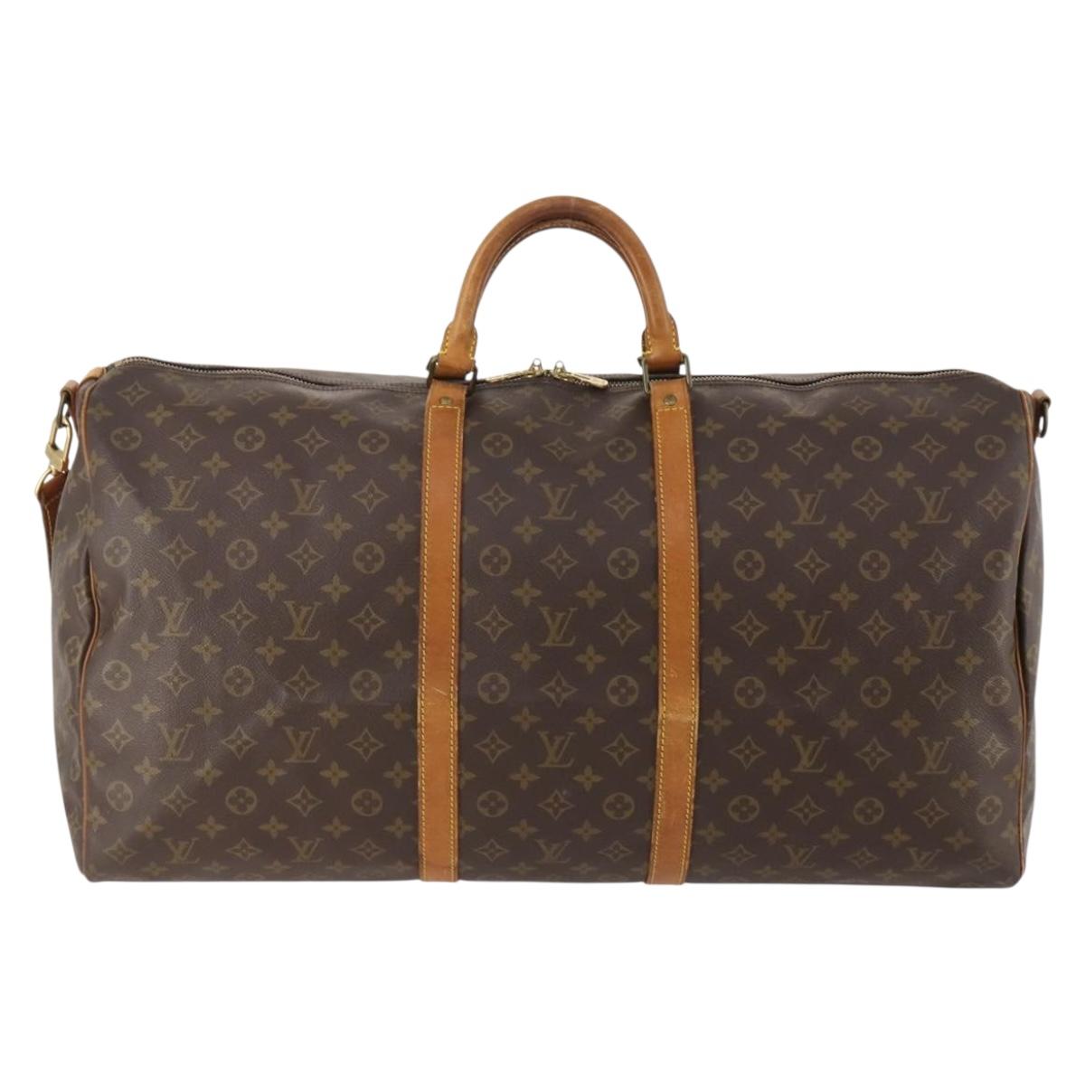 LOUIS VUITTON Monogram Keepall Bandouliere 60 Boston Bag M41412 LV Auth hk3666