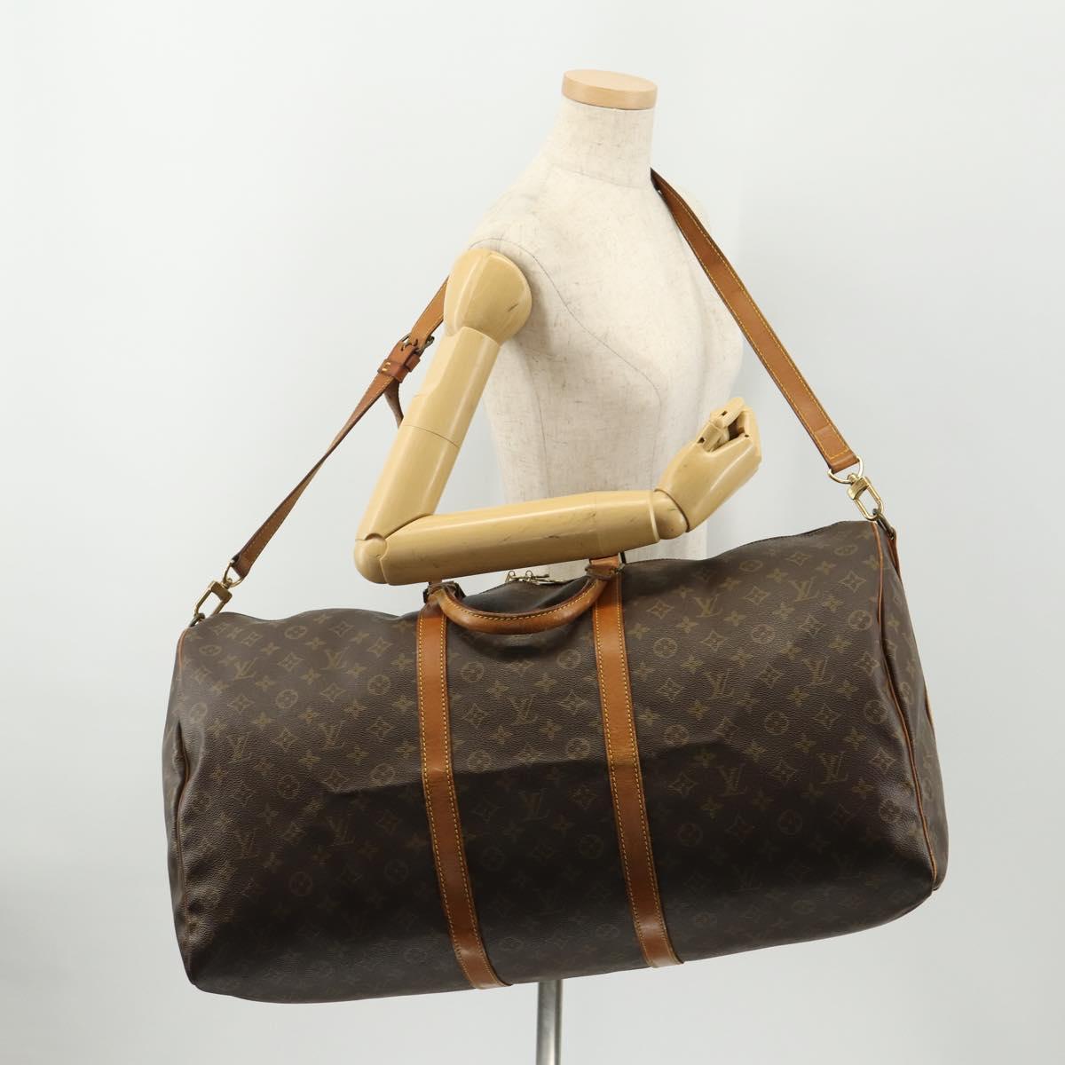 LOUIS VUITTON Monogram Keepall Bandouliere 60 Boston Bag M41412 LV Auth hk3666