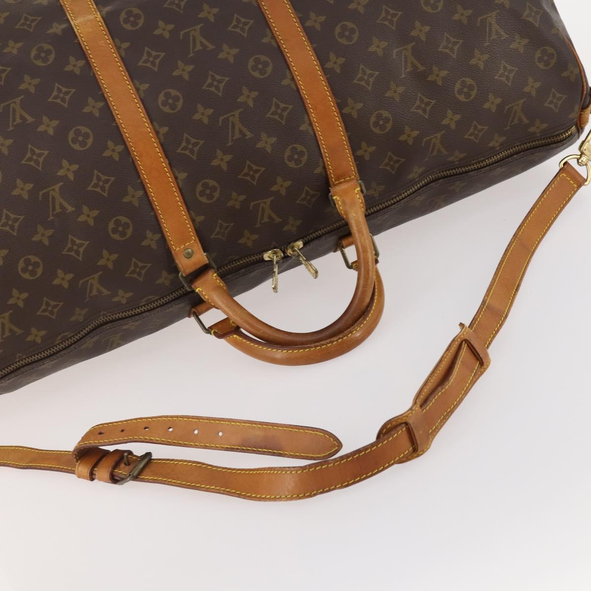 LOUIS VUITTON Monogram Keepall Bandouliere 60 Boston Bag M41412 LV Auth hk3666
