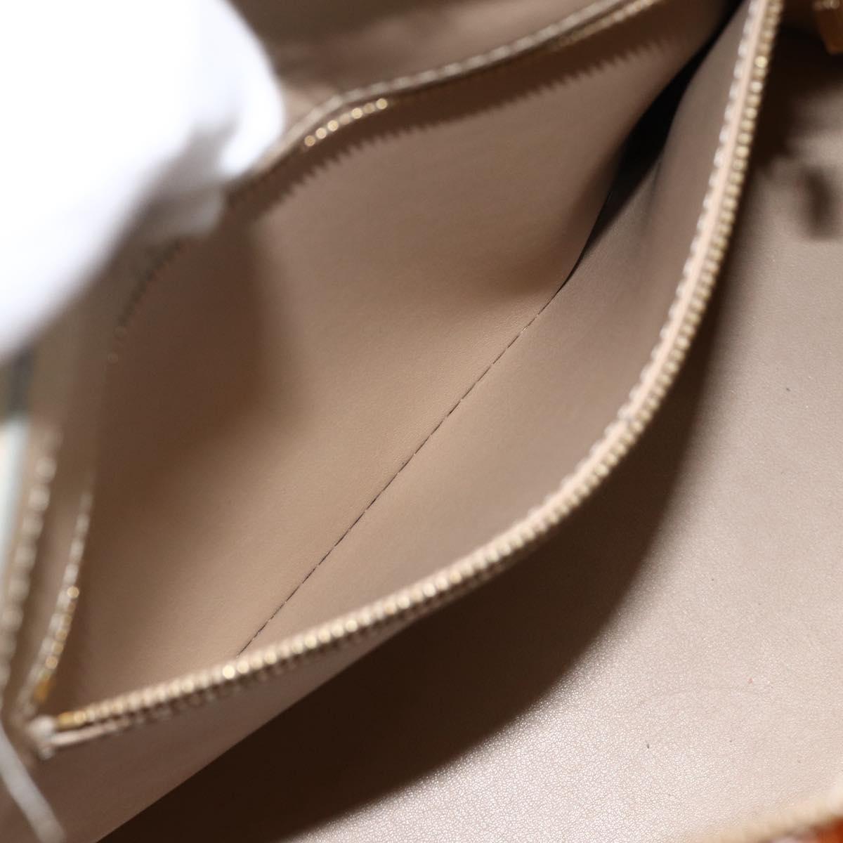 LOUIS VUITTON Monogram Vernis Houston Hand Bag Beige M91004 LV Auth hk3668