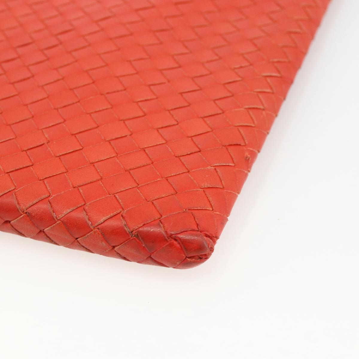 BOTTEGA VENETA INTRECCIATO iPad Case Leather Red Auth hk3674