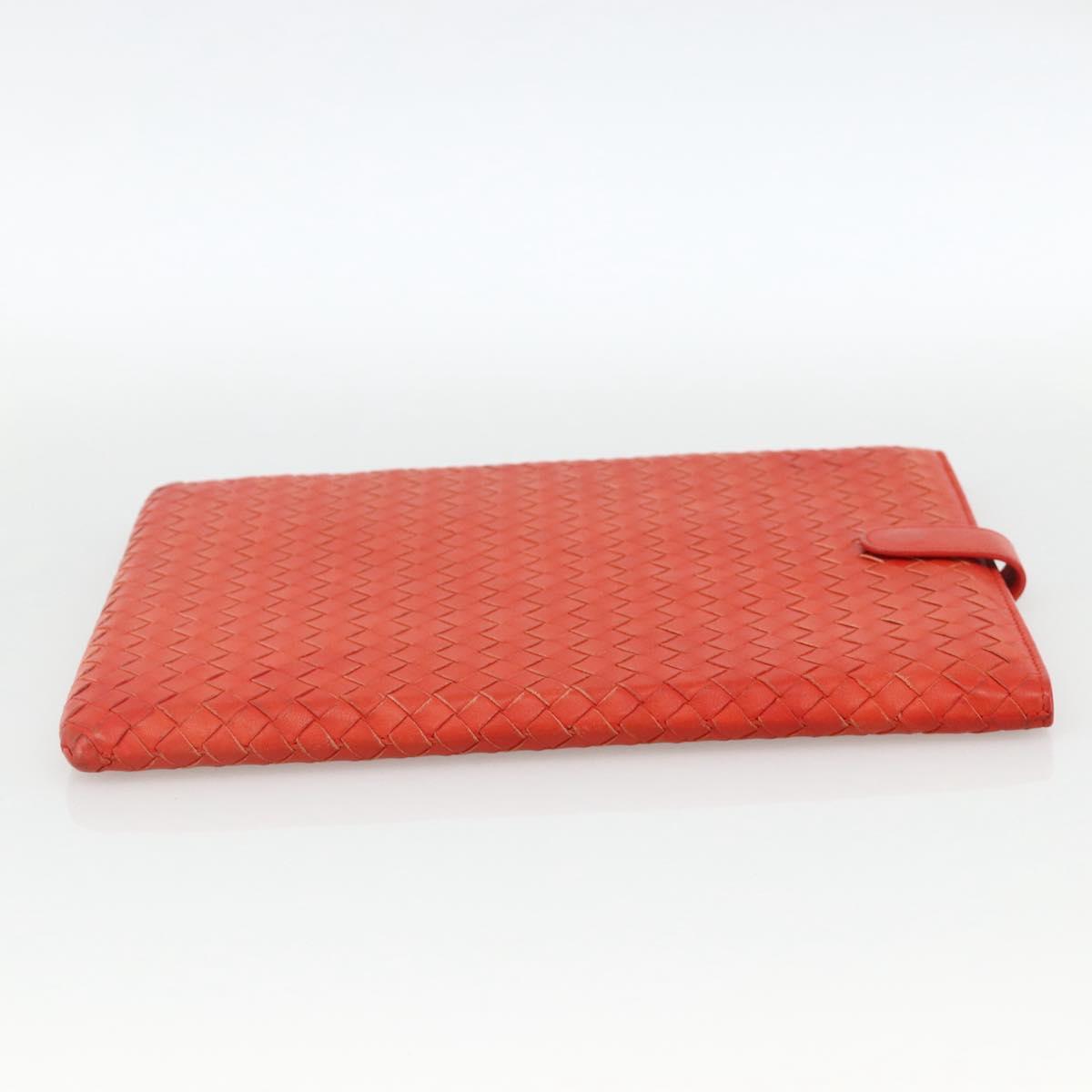 BOTTEGA VENETA INTRECCIATO iPad Case Leather Red Auth hk3674