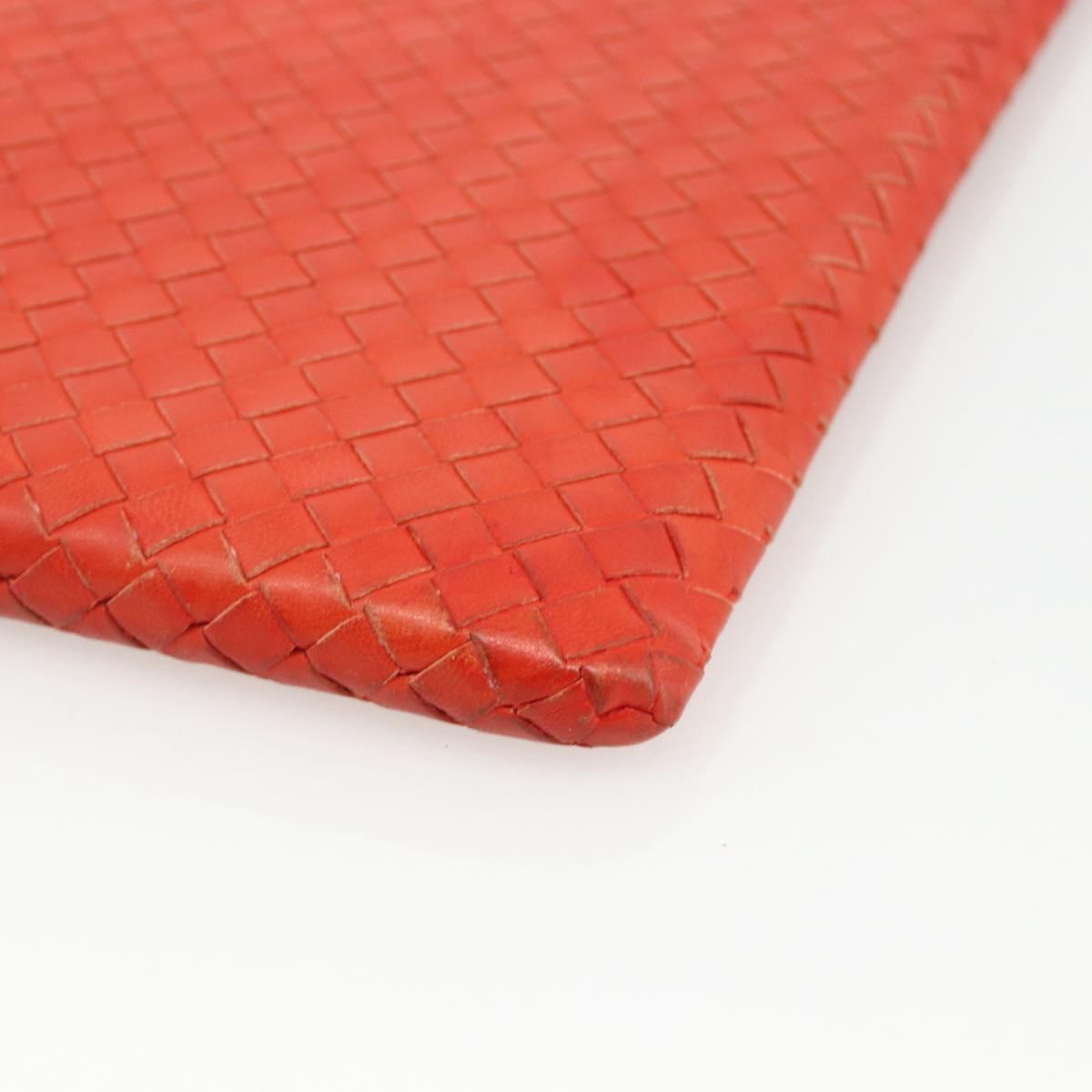 BOTTEGA VENETA INTRECCIATO iPad Case Leather Red Auth hk3674