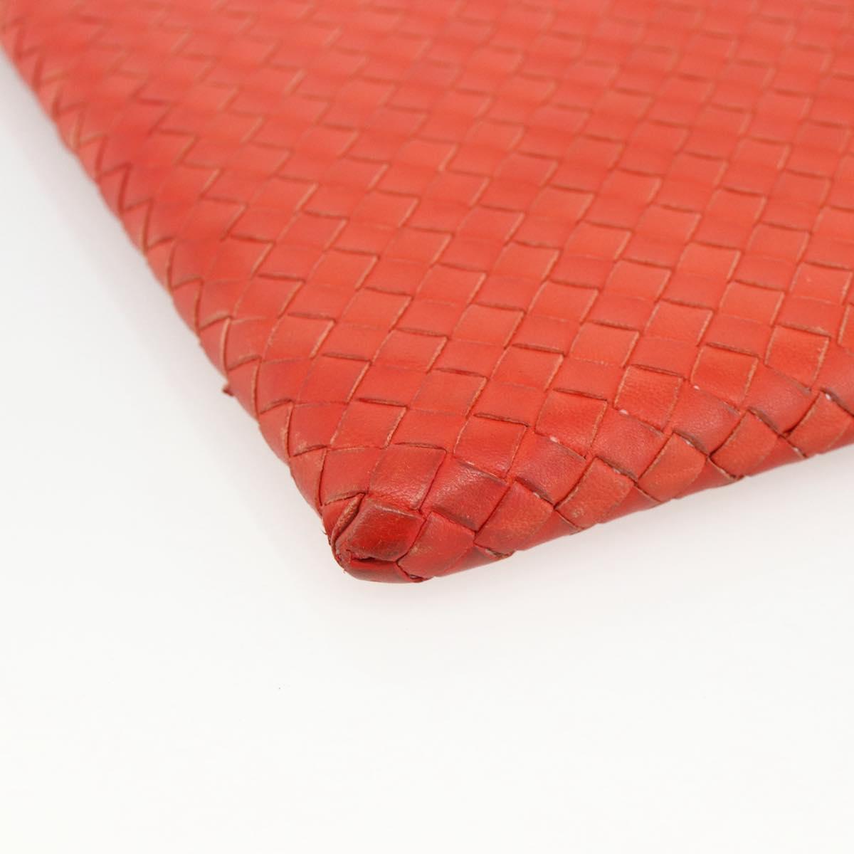 BOTTEGA VENETA INTRECCIATO iPad Case Leather Red Auth hk3674