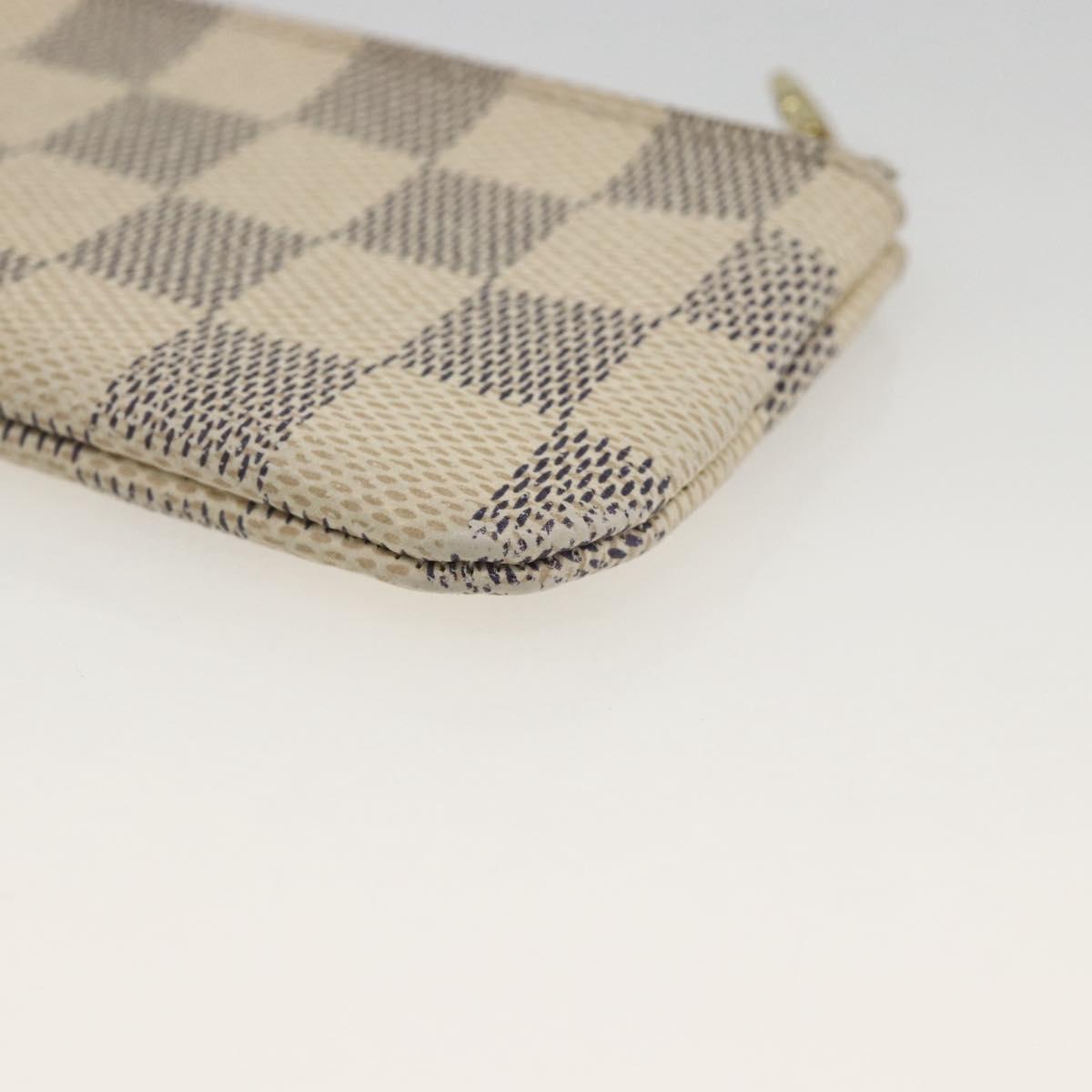LOUIS VUITTON Damier Azur Pochette Cles Coin Purse N62659 LV Auth hk3686