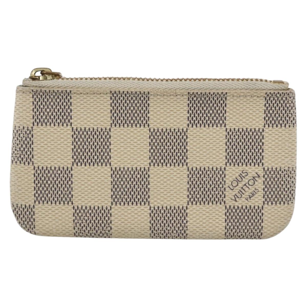 LOUIS VUITTON Damier Azur Pochette Cles Coin Purse N62659 LV Auth hk3686