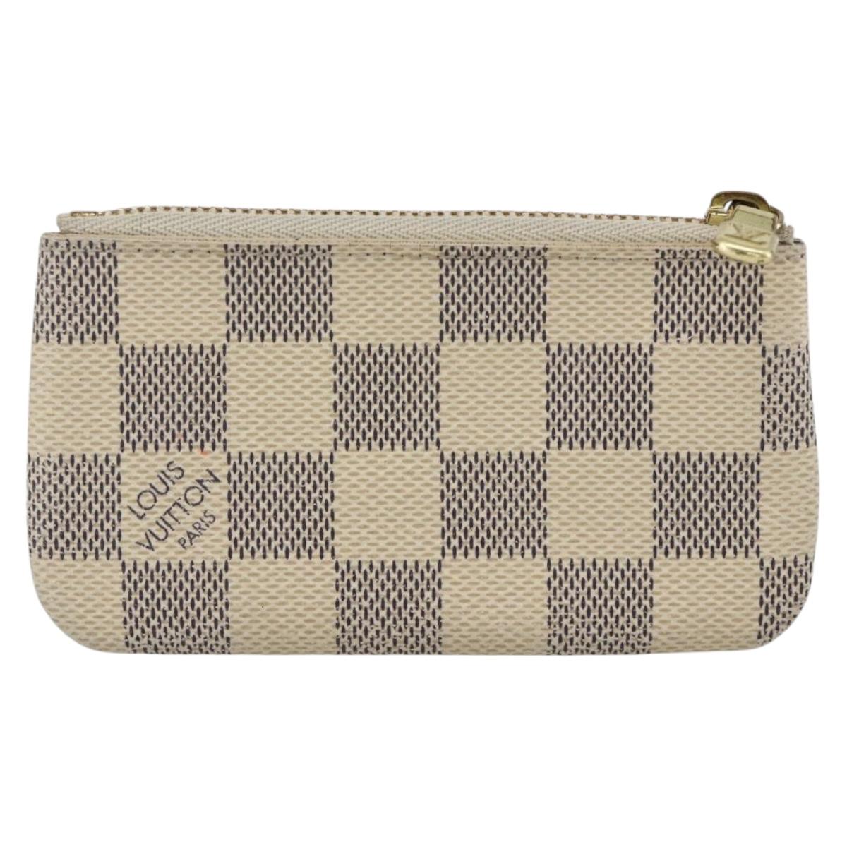 LOUIS VUITTON Damier Azur Pochette Cles Coin Purse N62659 LV Auth hk3686