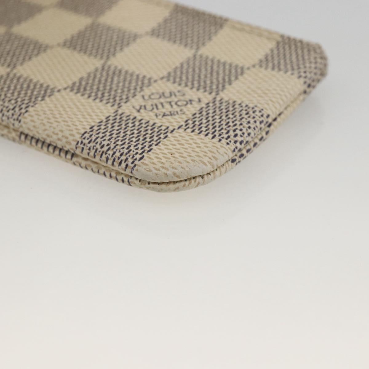 LOUIS VUITTON Damier Azur Pochette Cles Coin Purse N62659 LV Auth hk3686