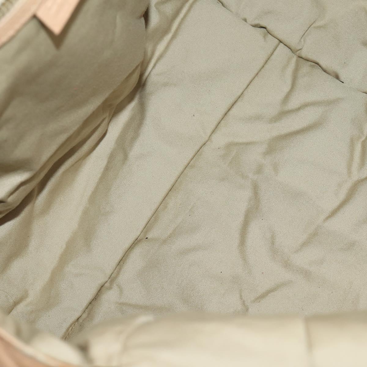 CELINE Hand Bag Leather Beige Gold Auth hk3694A