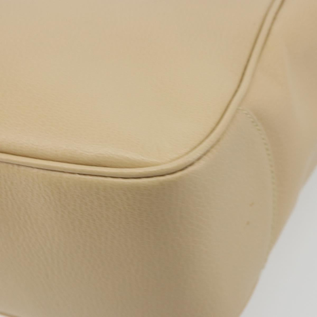 Salvatore Ferragamo Gancini Tote Bag Leather Beige Gold Auth hk3707