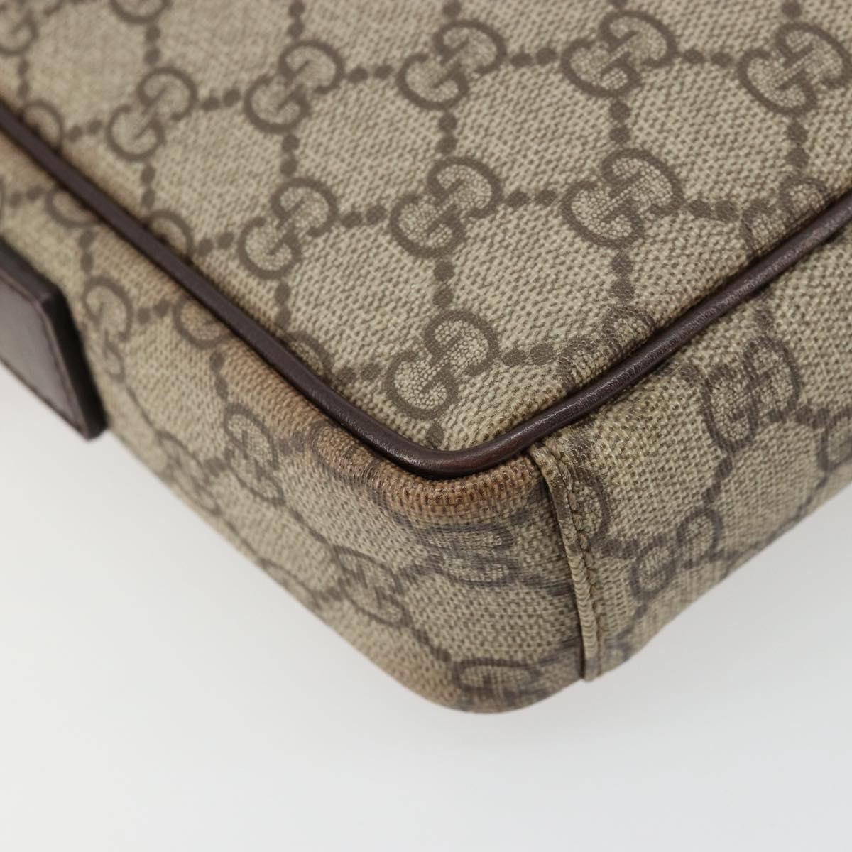 GUCCI GG Supreme Shoulder Bag PVC Beige Silver 122754 Auth hk3711