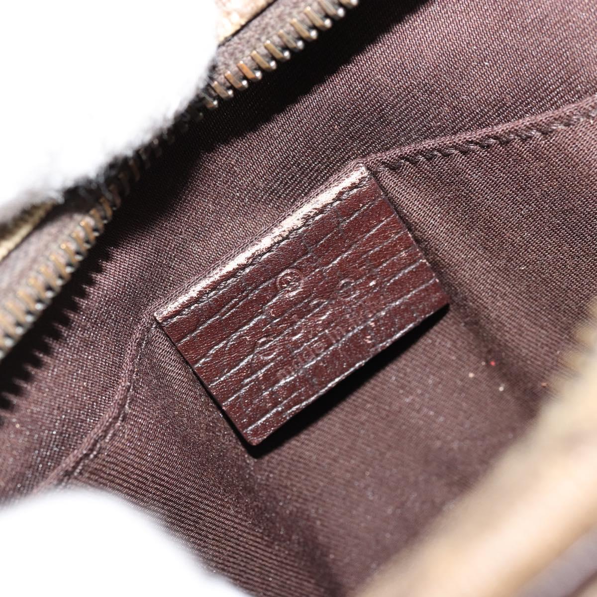 GUCCI GG Supreme Shoulder Bag PVC Beige Silver 122754 Auth hk3711
