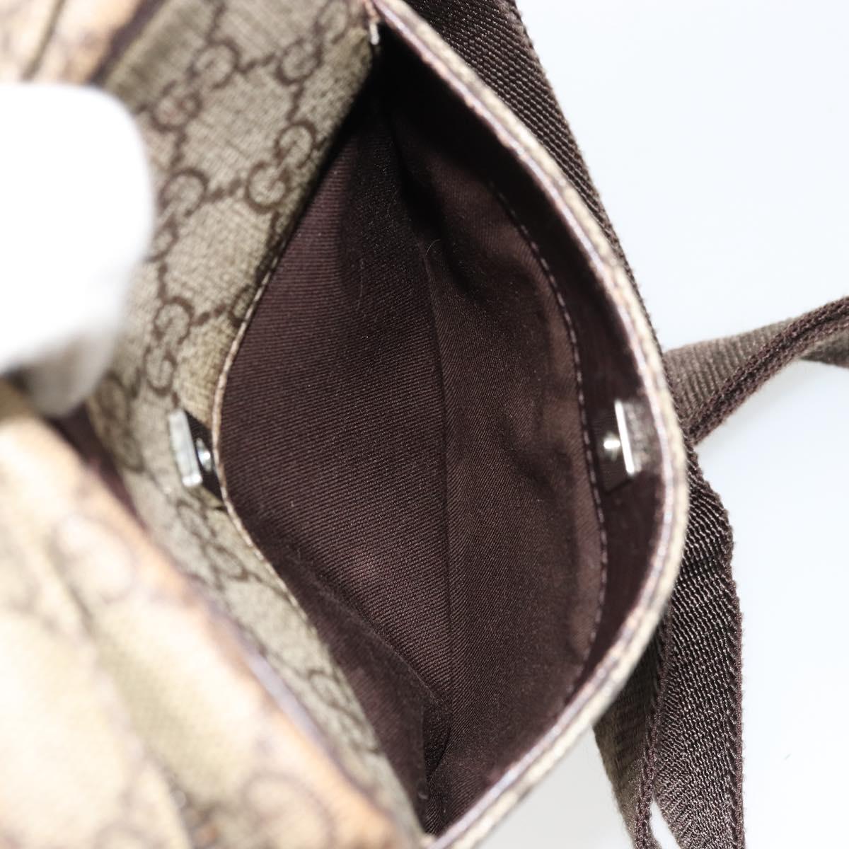 GUCCI GG Supreme Shoulder Bag PVC Beige Silver 122754 Auth hk3711