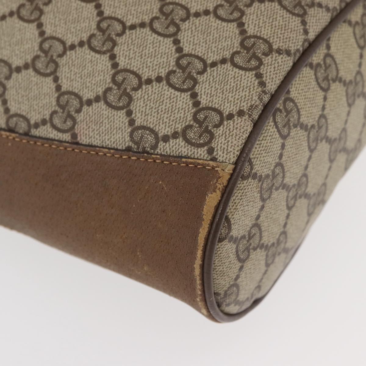 GUCCI GG Supreme Web Sherry Line Shoulder Bag PVC Beige Gold Red Auth hk3712