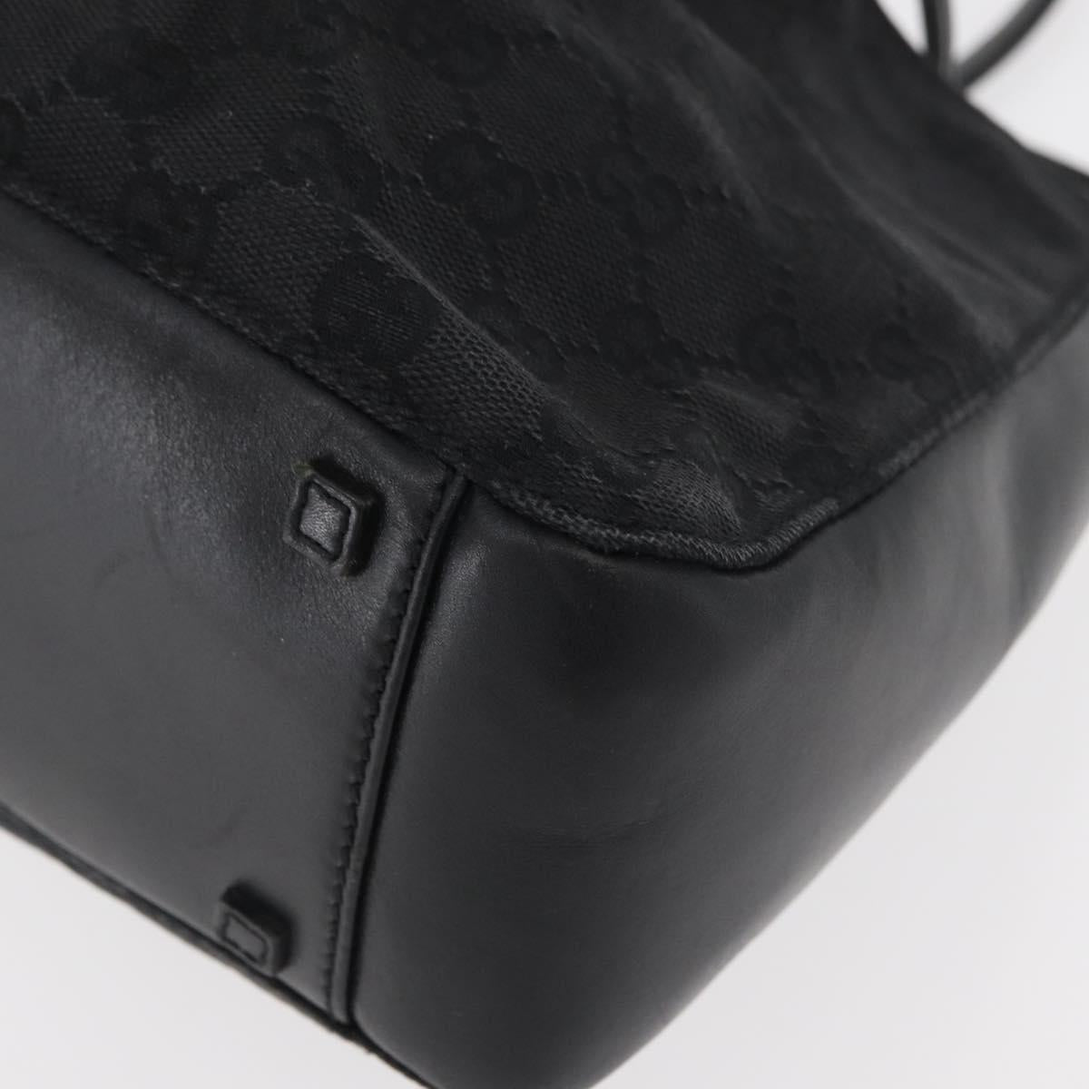 GUCCI GG Canvas Tote Bag Black 94898 Auth hk3714