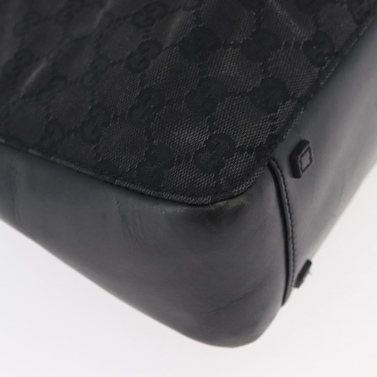 GUCCI GG Canvas Tote Bag Black 94898 Auth hk3714