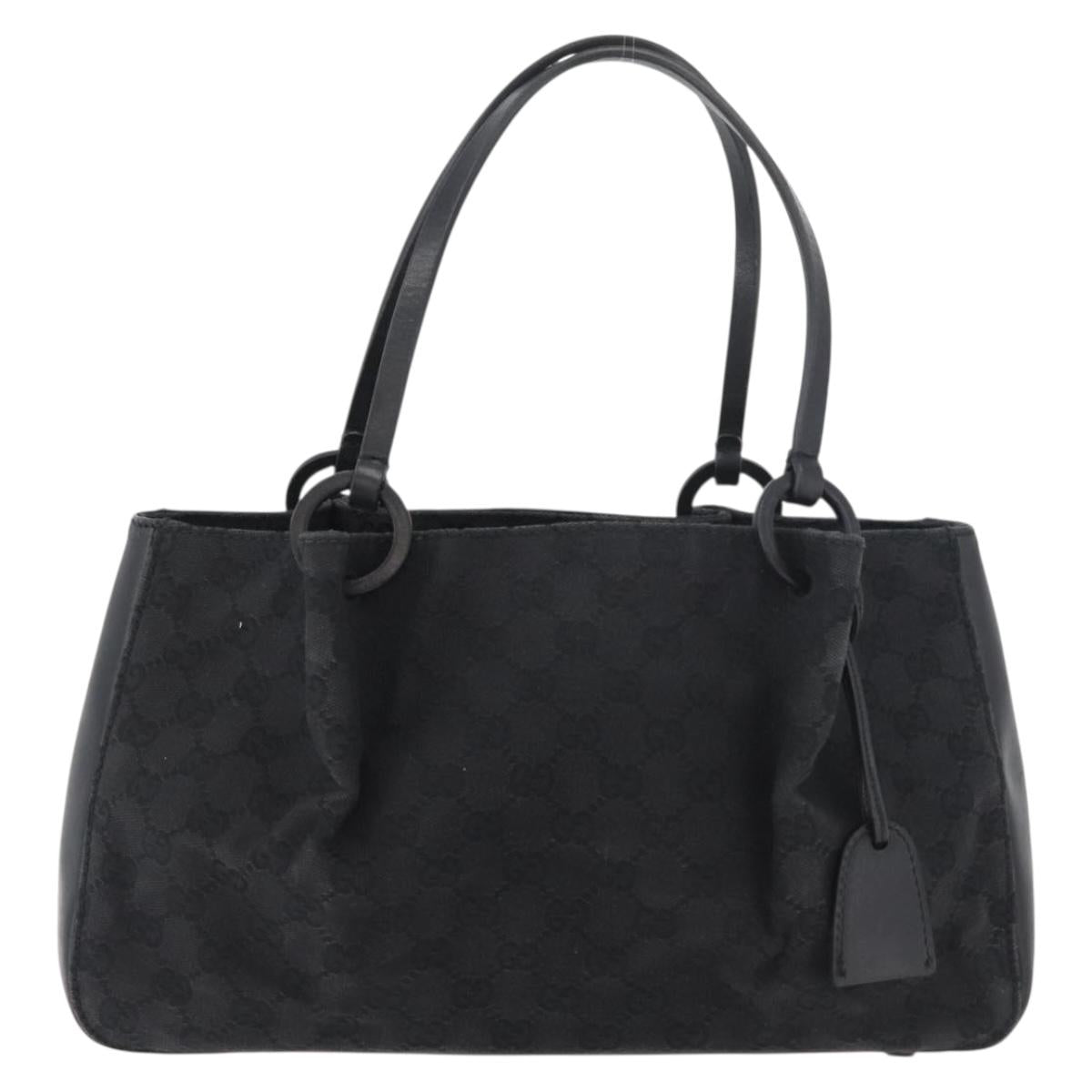GUCCI GG Canvas Tote Bag Black 94898 Auth hk3714