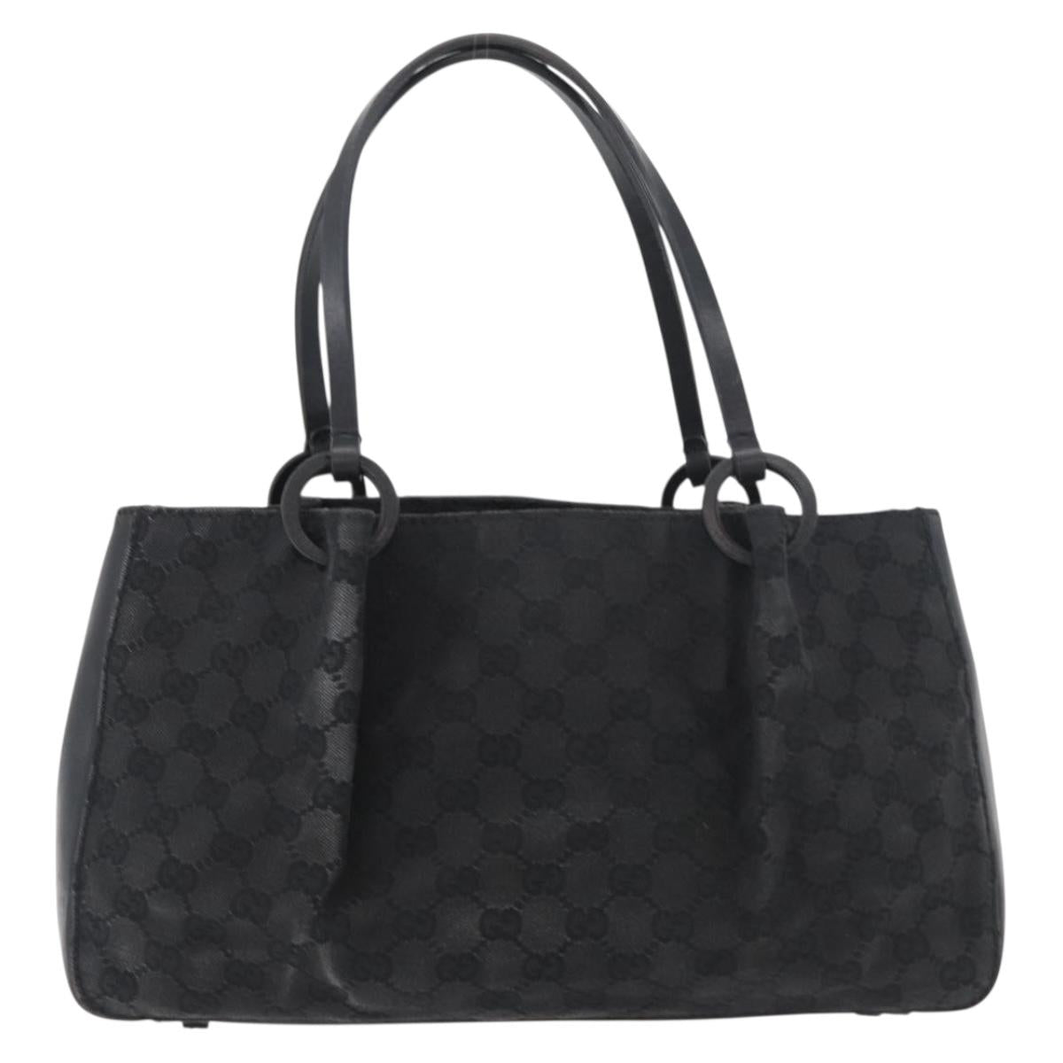 GUCCI GG Canvas Tote Bag Black 94898 Auth hk3714