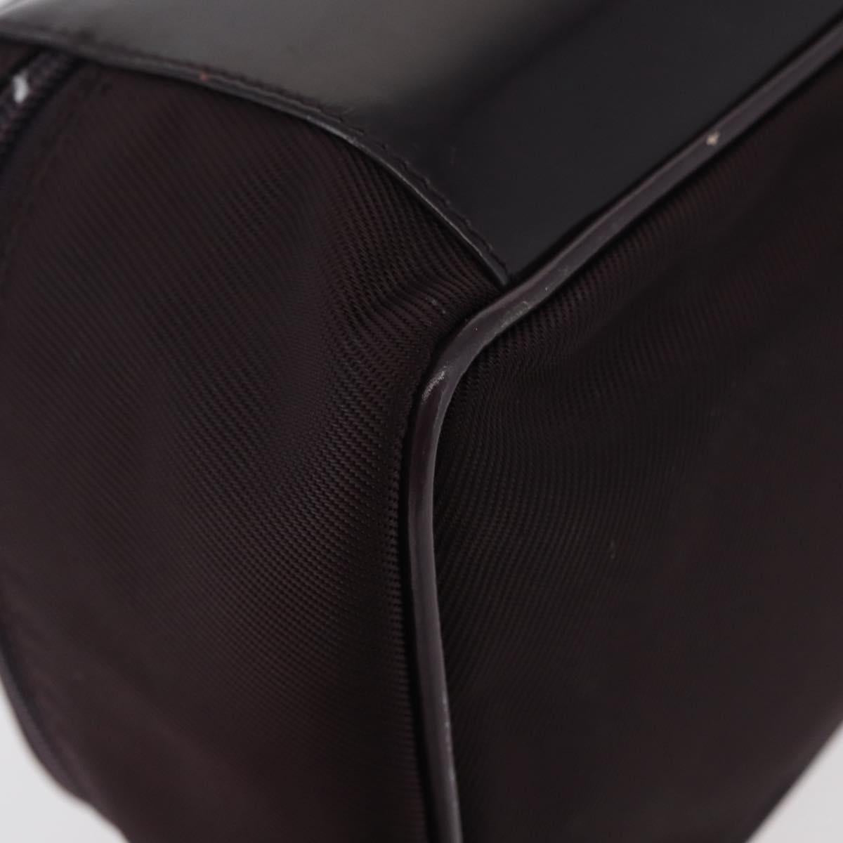 GUCCI Bamboo Vanity Hand Bag Nylon Black Silver 032 1705 0150 Auth hk3715