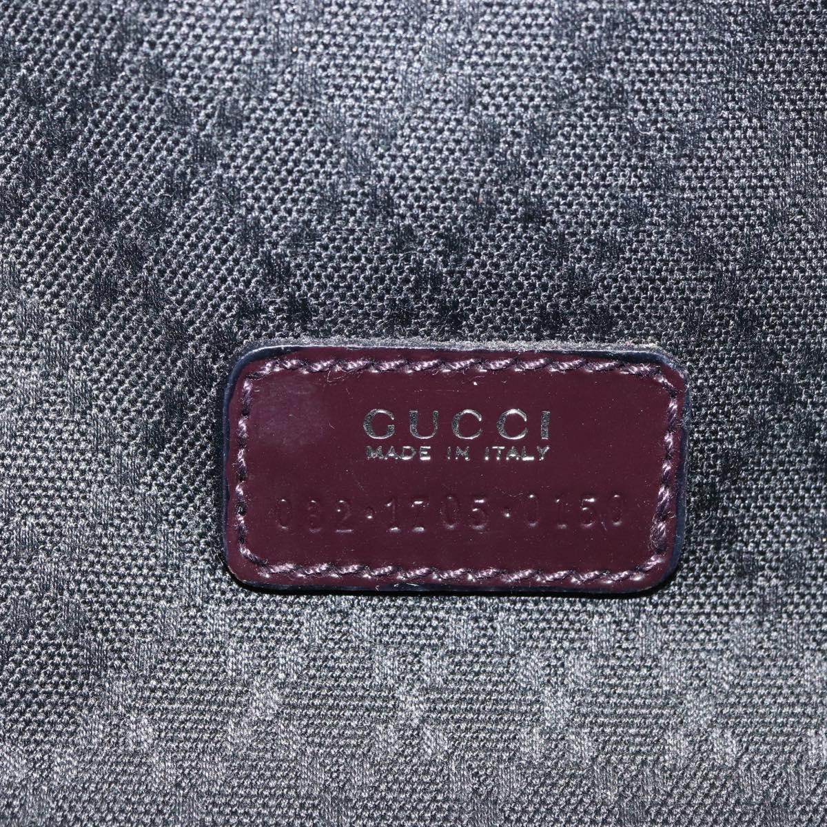 GUCCI Bamboo Vanity Hand Bag Nylon Black Silver 032 1705 0150 Auth hk3715