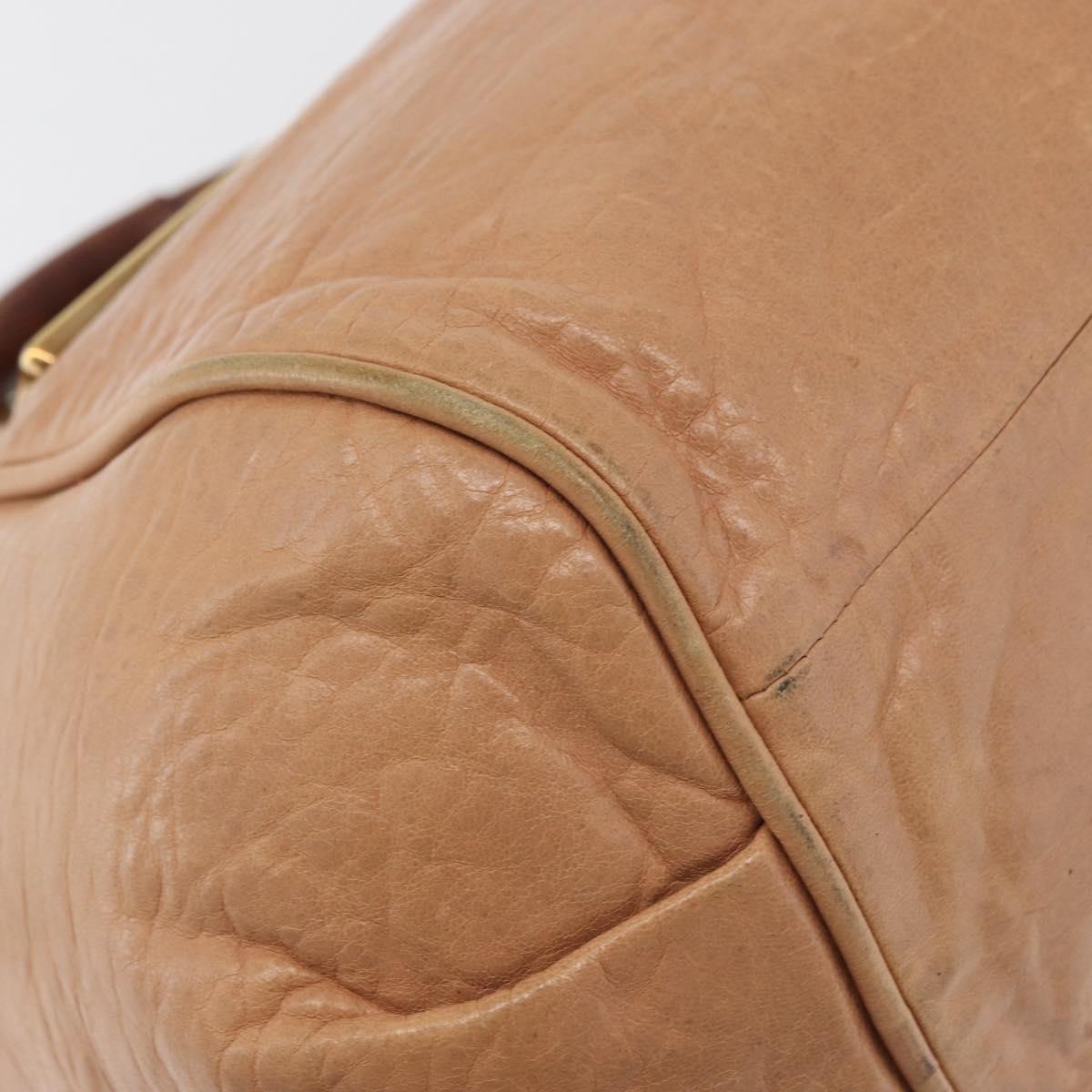 Chloe Etel Hand Bag Leather 2way Beige Gold Auth hk3719A
