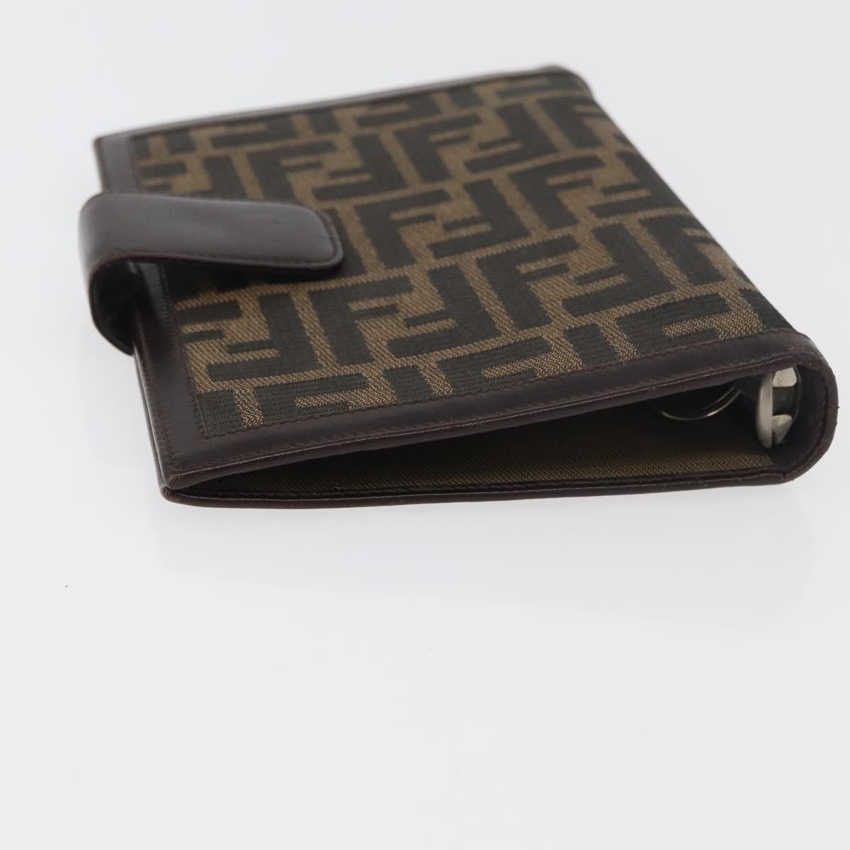 FENDI Zucca Canvas Day Planner Cover Brown Black Auth hk3722A