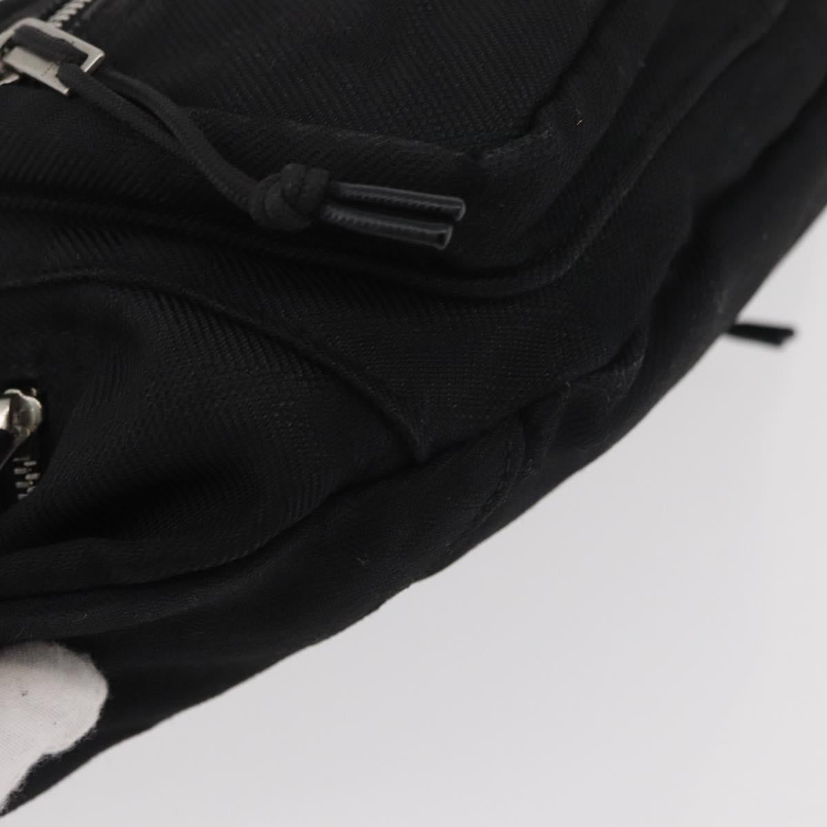SAINT LAURENT Body Bag Canvas Black Silver 581375 Auth hk3728A