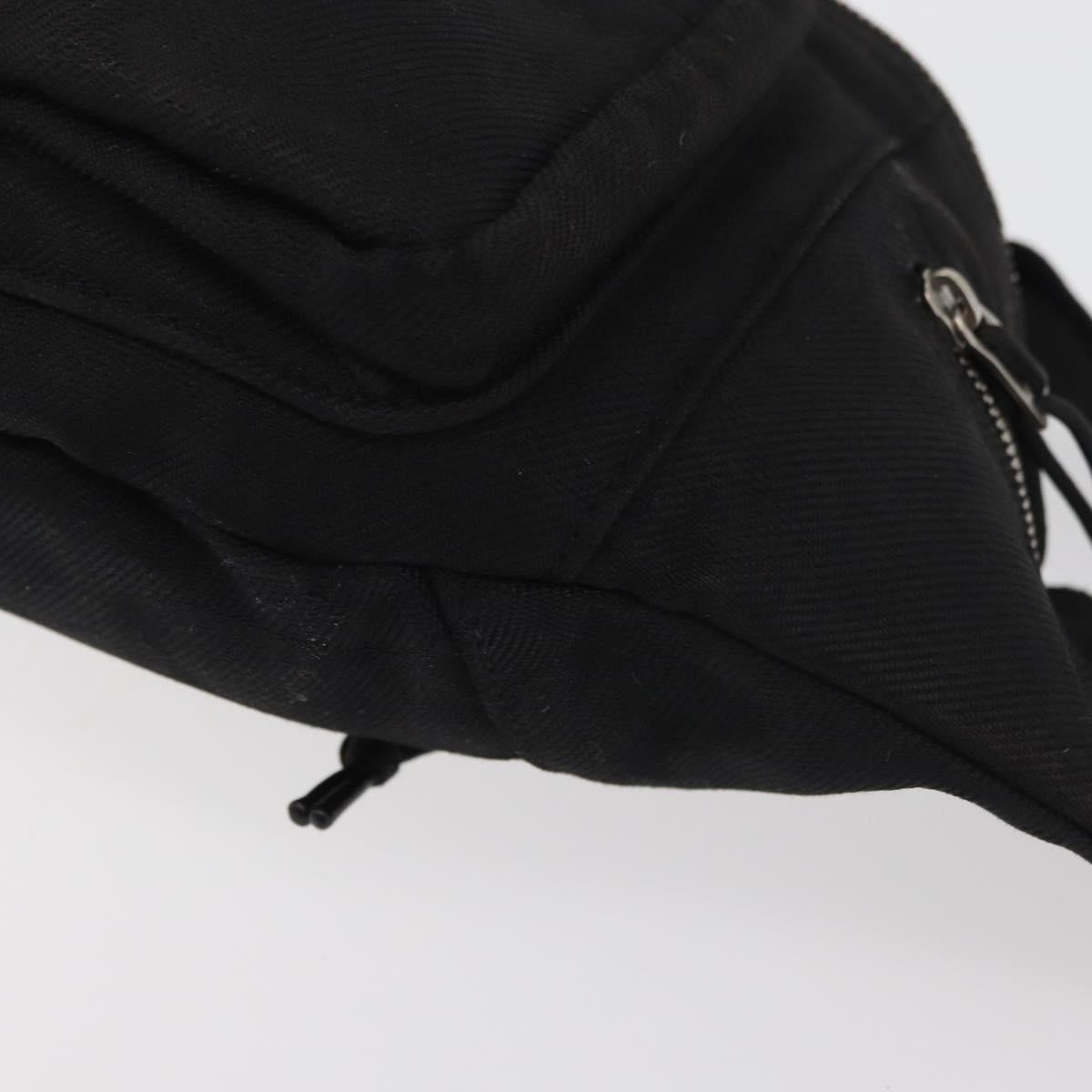 SAINT LAURENT Body Bag Canvas Black Silver 581375 Auth hk3728A