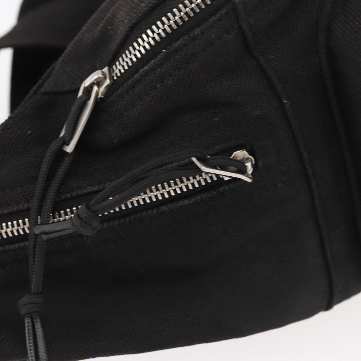 SAINT LAURENT Body Bag Canvas Black Silver 581375 Auth hk3728A
