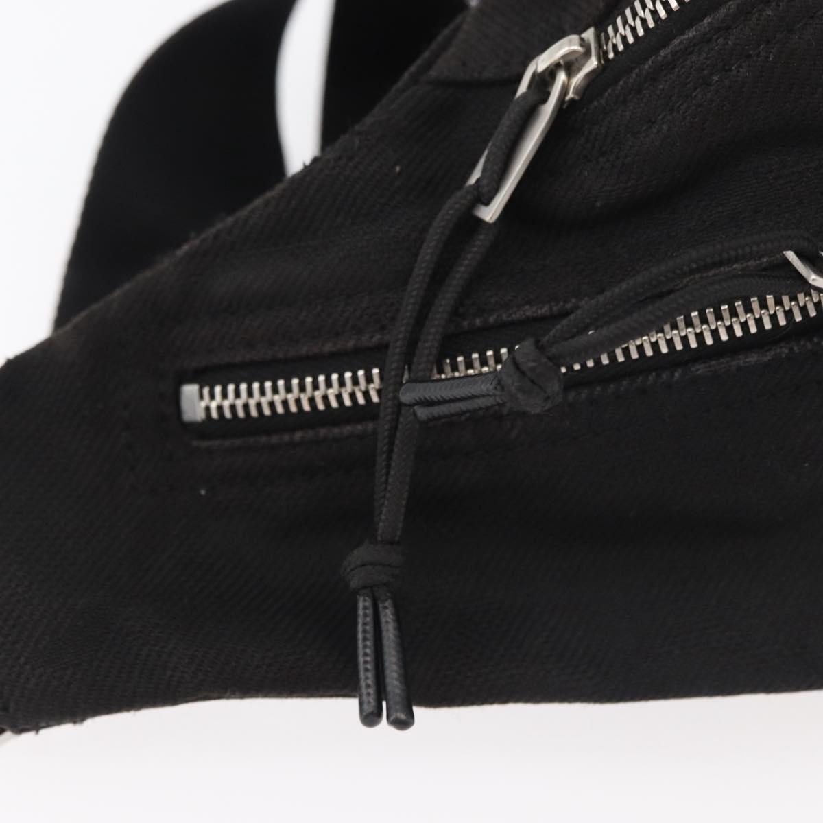 SAINT LAURENT Body Bag Canvas Black Silver 581375 Auth hk3728A