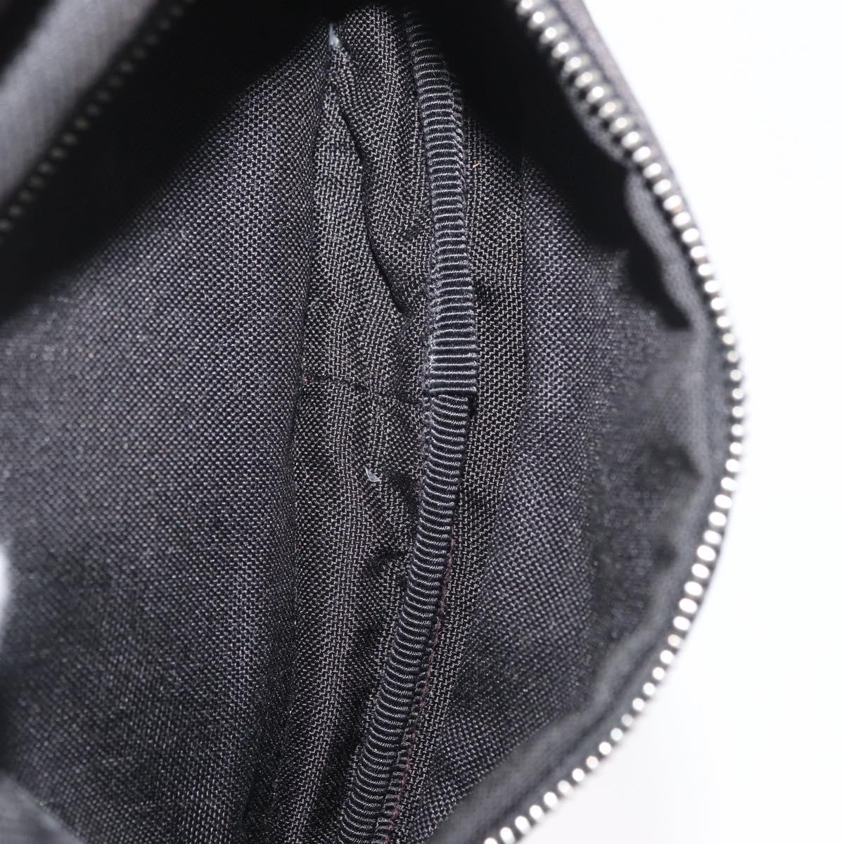 SAINT LAURENT Body Bag Canvas Black Silver 581375 Auth hk3728A