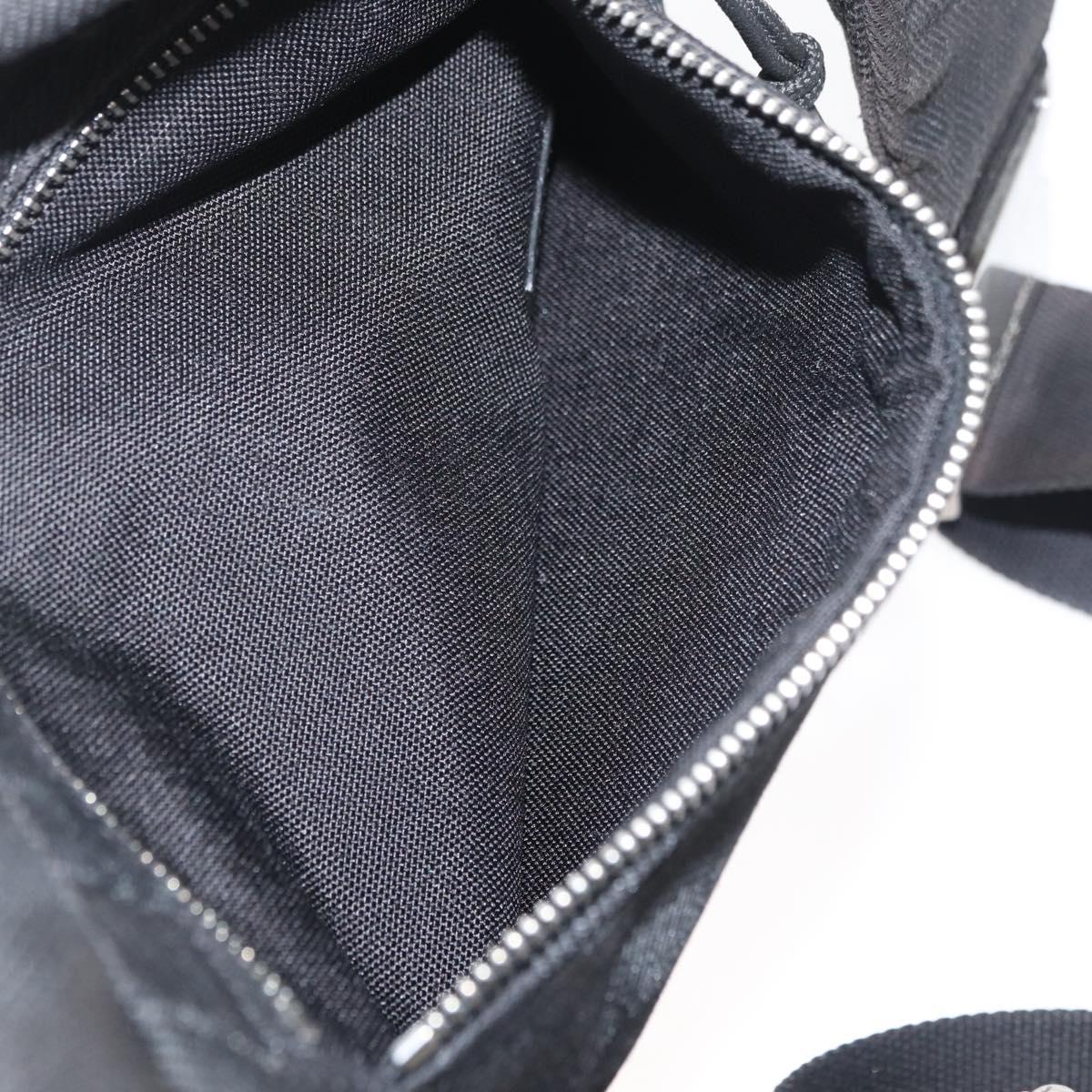 SAINT LAURENT Body Bag Canvas Black Silver 581375 Auth hk3728A