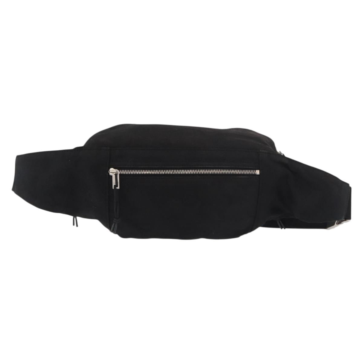 SAINT LAURENT Body Bag Canvas Black Silver 581375 Auth hk3728A